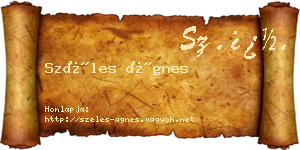 Széles Ágnes névjegykártya